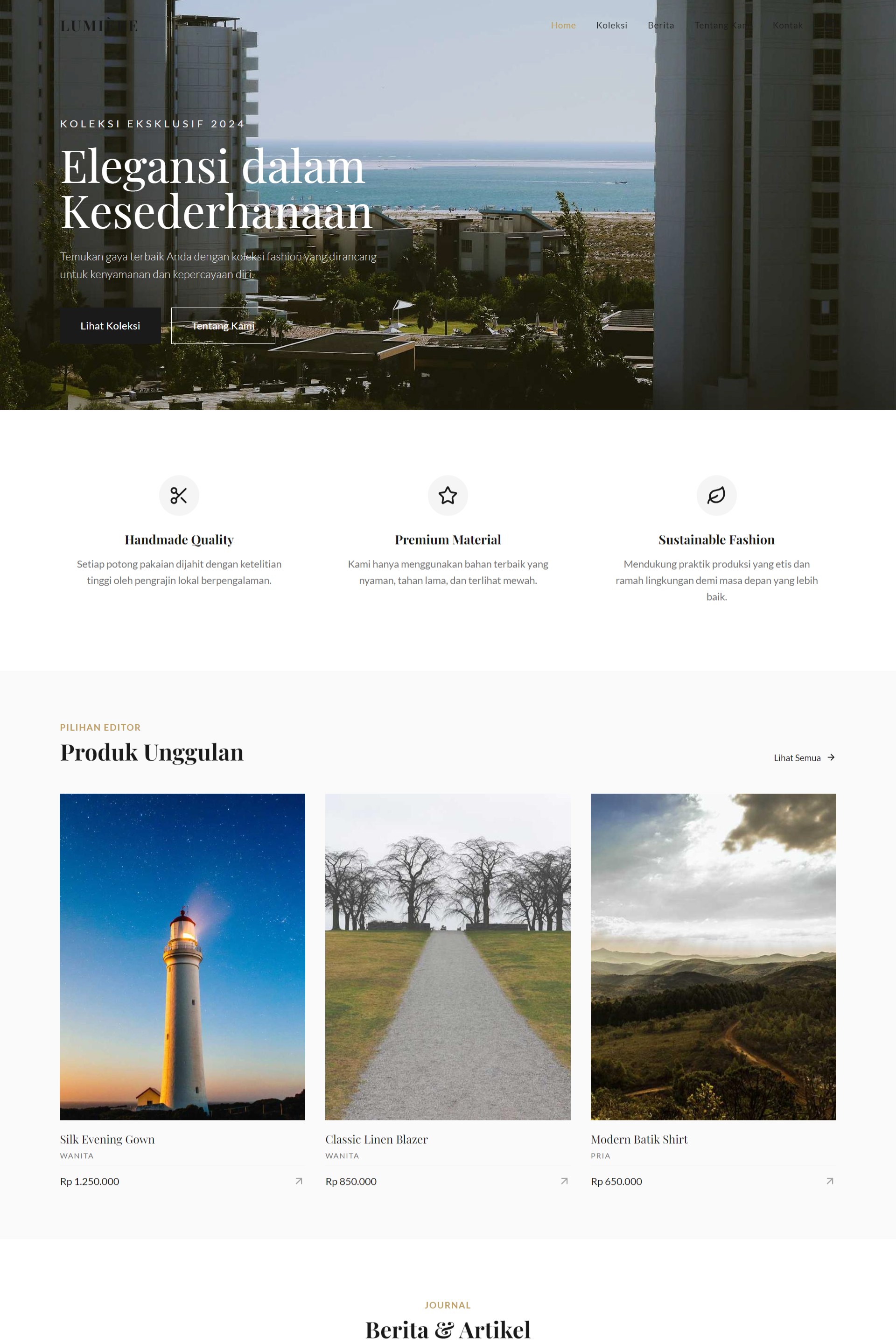 Lumiere Fashion – Website E-Commerce & Toko Online Fashion