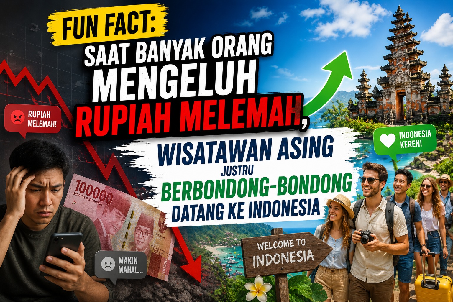 Fun Fact: Saat Banyak Orang Mengeluh Rupiah Melemah, Wisatawan Asing Justru Berbondong-bondong Datang ke Indonesia