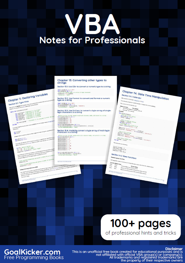 VBA Notes for Professionals – Panduan Lengkap untuk Pengguna VBA!