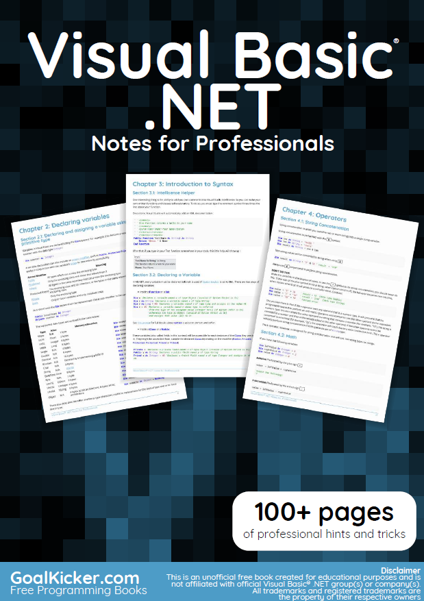 eBook Gratis: Visual Basic .NET - Notes for Professionals