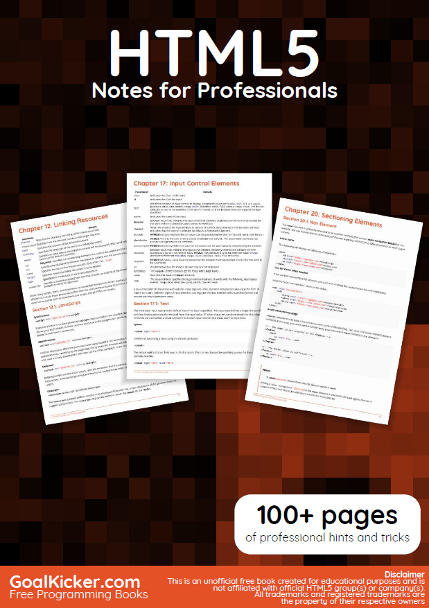 HTML5 Notes For Professionals