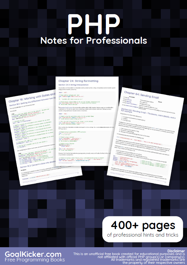 PHP Notes for Professionals