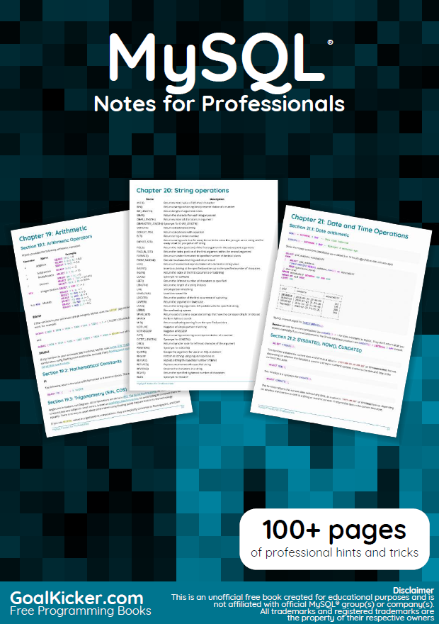 MySQL Notes For Professionals